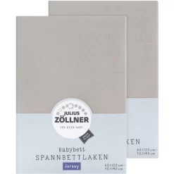 JULIUS ZÖLLNER Spannbetttuch Doppelpack Jersey Taupe