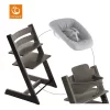 STOKKE® Mega Tripp Trapp® Set Hochstuhl Buche Hazy Grey Inkl. Newborn Set™ Grey Und Baby Set Hazy Grey