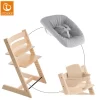 STOKKE® Mega Tripp Trapp® Set Hochstuhl Buche Natur Inkl. Newborn Set™ Grey Und Baby Set Natur