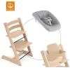 STOKKE® Mega Tripp Trapp® Set Hochstuhl Oak Natur Inkl. Newborn Set™ Grey Und Baby Set Natur